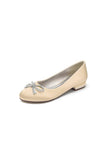 Crystal Bow Round Toe Flats