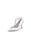 Party Pointed Toe Crystal Strap High Heels Shoes