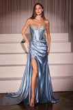 Regina Gown Micro Crystal Strapless Satin Gown