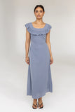Lydia Ruffle Maxi Dress in Blue FINAL SALE