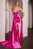 Regina Gown Micro Crystal Strapless Satin Gown