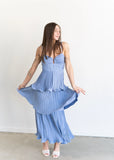 Lupin Tiered Dress Slate Blue