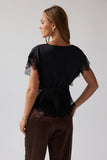 Chelsea Satin Blouse in Black FINAL SALE