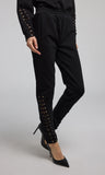 The Caprice Lace Up Black Sweatpants