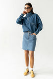 Parker Striped Denim Knee Length Skirt