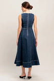 SIMPLE STATEMENT DENIM MIDI DRESS