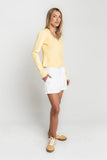 Suzy Scalloped Sweater in Yellow