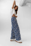 Alanna Embroidered Pants in Blue FINAL SALE
