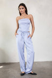 Julyana Stretch Satin Pants Set