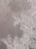 Vintage One Tier Lace Edge With Tulle Wedding Veil