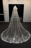 Vintage Flower Lace Veil Cathedral Tulle Bridal veil