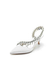 Rhinestone Beaded Pointed Toe High Heels