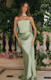 CARTER GOWN STRAPLESS CORSET DRESS WITH SCARF