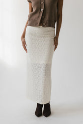 Jozette Lace Midi Skirt in Ivory