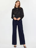 Maddy Metallic Foil Dot Peplum Top