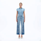 Floral Embroidery Flare Jean