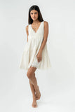 Quinny Lace Trim Mini Dress in Cream