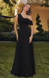 VENUS GOWN ONE SHOULDER CHIFFON DRESS