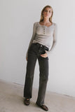 Frank and Oak Courtney Loose Fit Denim in Black FINAL SALE