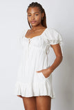Dana Puff Sleeve Dress in White
