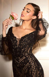 LEIGHTON GOWN LONG SLEEVE MERMAID GOWN