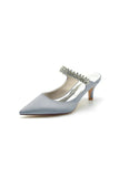 Pointed Toe Rhinestone High Heels