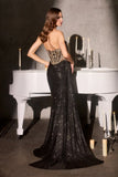 Evangeline Gown Strapless Glitter Lace Dress
