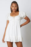 Dana Puff Sleeve Dress in White