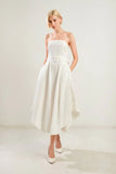 LIFES COMPASS WHITE STRAPLESS MIDI DRESS