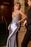 Artemis Gown Leaf Inspired Crystal Satin Dress