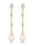Droplet Crystal and Pearl Earring