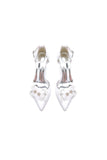 Satin Wedding Shoes Stiletto Heel With Rhinestone Flower