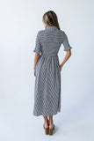 Jonas Gingham Midi Dress in Black
