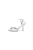 White Pointed Toe with Rhinestone Flower