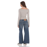 Low Rise Wide Leg Jeans in Blue