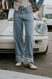 Mckell Cuffed Wide Leg Jeans