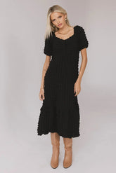 Miley Bubble Texture Dress in Black FINAL SALE