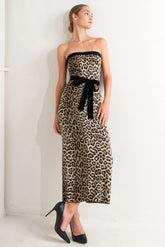 WILD ROMANCE LEOPARD KNIT MIDI DRESS FINAL SALE