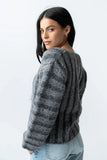 Zamara Ribbed Sweater in Charcoal