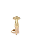 Gold Ankle Strap Leather Stiletto High Heel Sandals