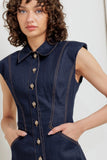 SLEEK CRAFT DARK DENIM MINI DRESS