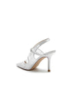 White Bridal Heels with Lace Appliques