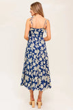 PETALS IN THE WIND MIDI DRESS NAVY FINAL SALE