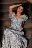 Robbie Floral Midi Dress in Blue FINAL SALE