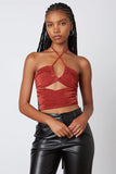 Lydia Halter Wrap Cutout Top