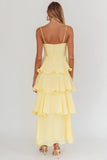 Heather Maxi Dress Tiered Ruffle Maxi Yellow
