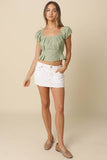 Gina Denim Mini Skirt White