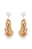 Liquid Gold Pearl Drop Earrings