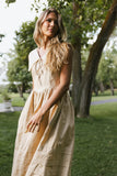 Louie Collared Midi Dress in Taupe FINAL SALE