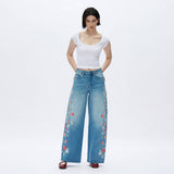 Charlie Floral Embroidery Jean